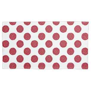 Art Nouveau Mackintosh Roses Retro Floral Red Pillowcase