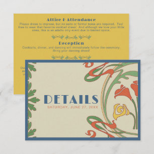 Art Nouveau Mariage Détails Carte de boîtier