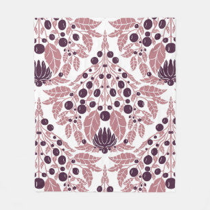 Art Nouveau Mauve & Purple-Vintage Floral Scallop Fleece Blanket