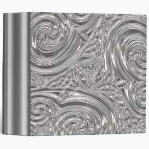 Art nouveau metal swirl floral design 2" binder