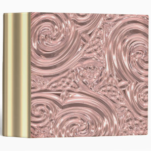 Art nouveau metal swirl floral design 2" binder