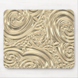 Art nouveau metal swirl floral design mousepad