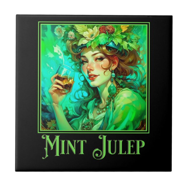 Art Nouveau Mint Julep Tile (Front)