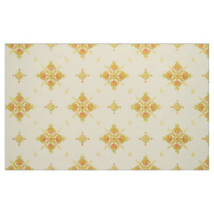 Art Nouveau Mission Style Bands of Tulips pattern Fabric