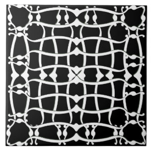 Art nouveau monochromatic pattern tile
