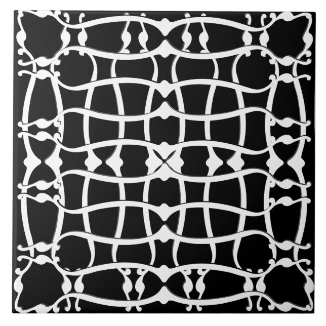 Art nouveau monochromatic pattern tile (Front)
