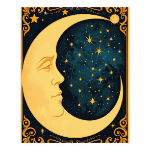 Art Nouveau Moon Illustration Photo Print
