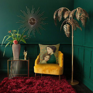 Art Nouveau Mother & Child Throw Pillow