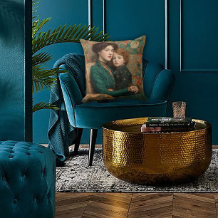 Art Nouveau Mother & Child Throw Pillow