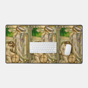 Art Nouveau Music Maidens Vintage Illustration  Desk Mat