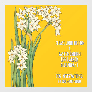 Art Nouveau Narcissus Flowers – Easter Window Cling