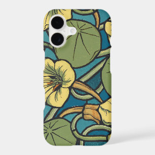 Art Nouveau Nasturtium Bleu Or floral Verneuil