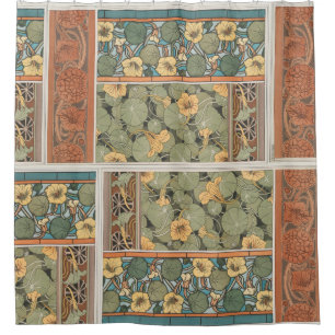 Art Nouveau Nasturtium Flowers Floral Decoration