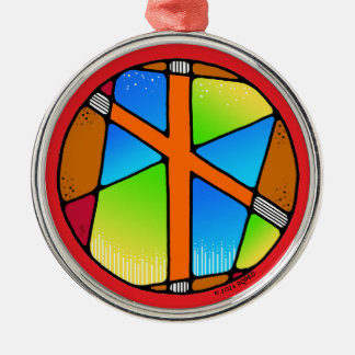 Art Nouveau Naudhiz Rune of Overcoming Metal Ornament