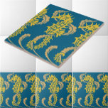 Art Nouveau Ocean Beach Nautical Seahorse Frieze Tile<br><div class="desc">This is a digitally enhanced print derived from a vintage 1900 art nouveau seahorse frieze design. You can customize the colours.</div>