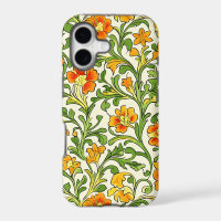 Art Nouveau orange and yellow floral pattern