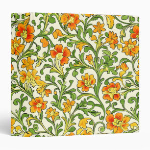 Art Nouveau orange and yellow floral pattern Binder