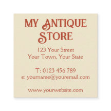 Art Nouveau Orange Cream Square Business Card
