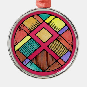 Art Nouveau Othala Rune of Ancestry Metal Ornament