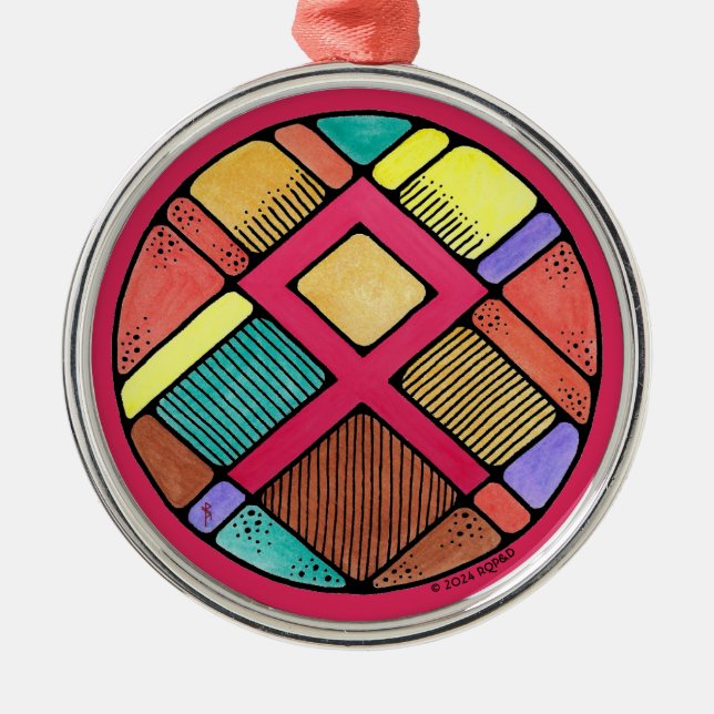 Art Nouveau Othala Rune of Ancestry Metal Ornament (Front)