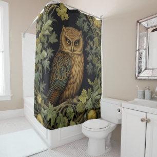 Art nouveau owl in the forest