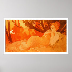 Art Nouveau painting inspired by Mucha Poster