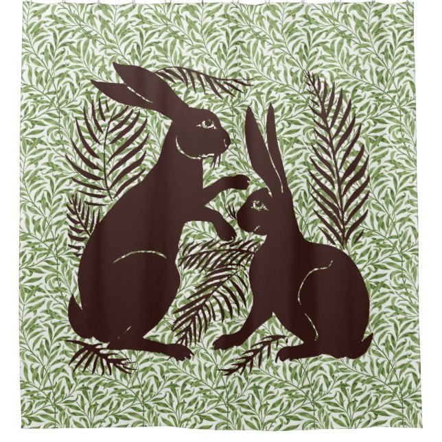 Art Nouveau Pair of Rabbits De Morgan and Morris (Front)