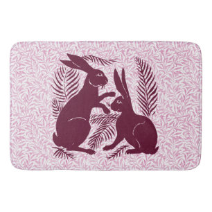 Art Nouveau Pair of Rabbits De Morgan and Morris Bath Mat
