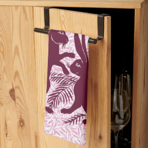 Art Nouveau Pair of Rabbits Voysey and Morris Kitchen Towel