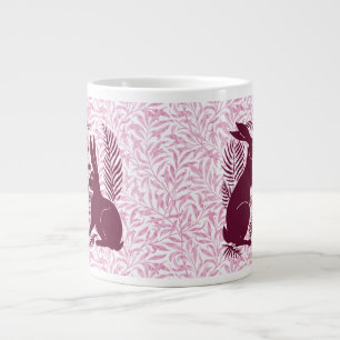 Art Nouveau Pair of Rabbits Voysey and Morris Large Coffee Mug