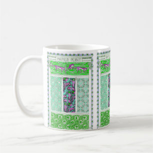 Art nouveau parrot monkey jungle tropical paper  coffee mug