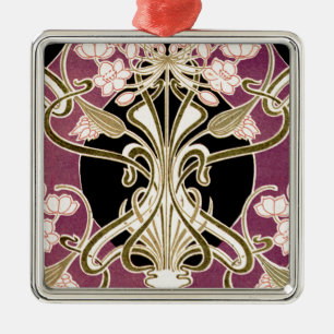 Art Nouveau pattern #2 Metal Ornament