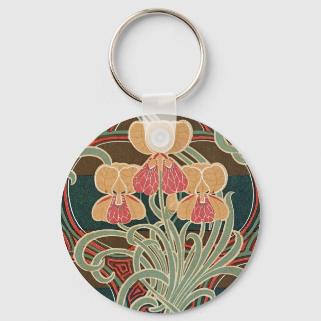 Art Nouveau Pattern #4 at Emporio Moffa Keychain (Front)