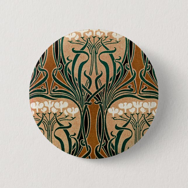 Art Nouveau pattern #9 2 Inch Round Button (Front)