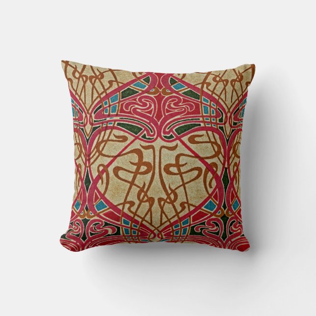 Art Nouveau Pattern #9 at Emporio Moffa Throw Pillow (Front)