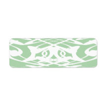 Art Nouveau Pattern in Light Green and White. Custom Return Address Label