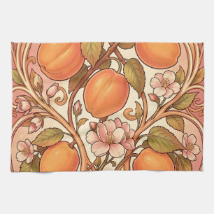 Art Nouveau Peach Blossom Ornament Kitchen Towel