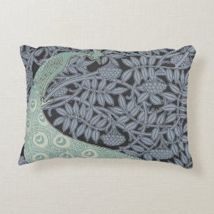Art Nouveau Peacock Classic Vintage Bird Accent Pillow