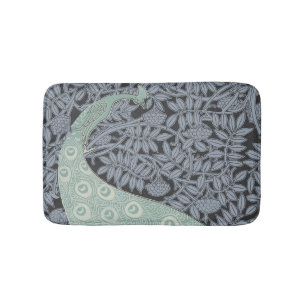 Art Nouveau Peacock Classic Vintage Bird Bath Mat
