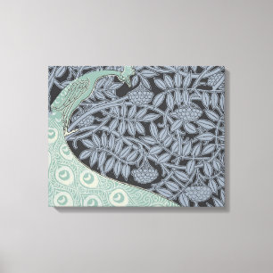 Art Nouveau Peacock Classic Vintage Bird Canvas Print