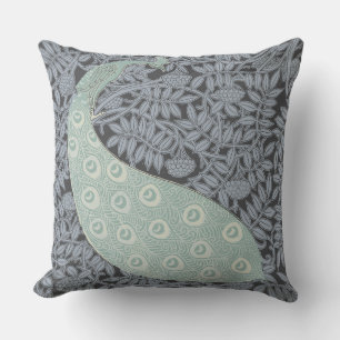 Art Nouveau Peacock Classic Vintage Bird Outdoor Pillow