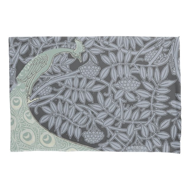Art Nouveau Peacock Classic Vintage Bird Pillowcase (Front)