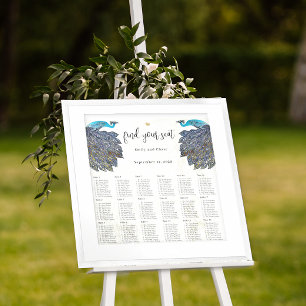 Art Nouveau Peacock Colours Reception Seating Poster