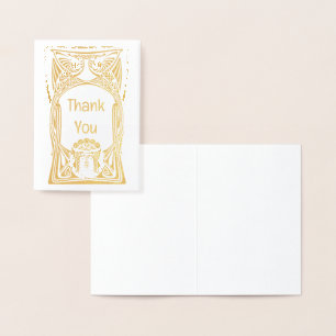 Art Nouveau Peacock lady Foil Card