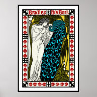 Art Nouveau Peacock Poster by Will H. Bradley