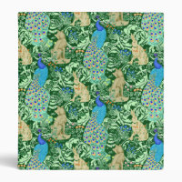 Art Nouveau Peacock Print, Cobalt Blue & Green