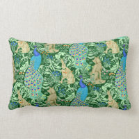 Art Nouveau Peacock Print, Cobalt Blue & Green