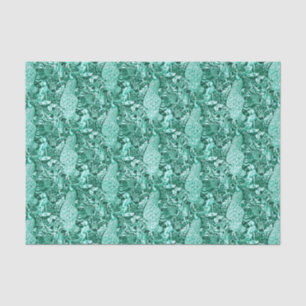 Art Nouveau Peacock Print, Turquoise and Aqua Tissue Paper
