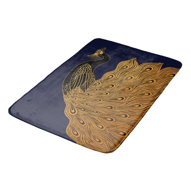 Art Nouveau Peacock Will Bradley Bath Mat (Angled)