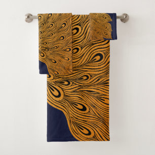 Art Nouveau Peacock Will Bradley Bath Towel Set